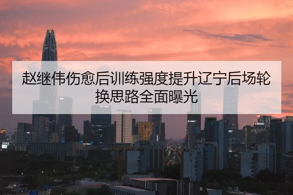 赵继伟伤愈后训练强度提升辽宁后场轮换思路全面曝光